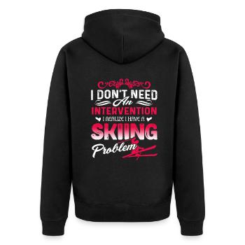 Realize I Have A Skiing Problem - Unisex Premium Organic Zip Hoodie - black - Back - Nico (187cm)