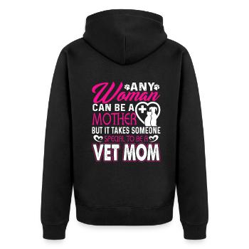 Veterinarian Any Woman Can Be A Vet Mom - Unisex Premium Organic Zip Hoodie - black - Back - Nico (187cm)