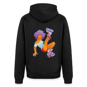 Roller Derby Girl - Unisex Premium Organic Zip Hoodie - black - Back - Nico (187cm)