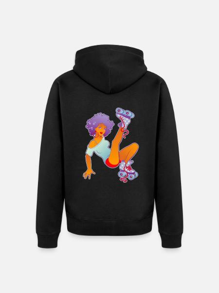 Roller Derby Girl - Unisex Premium Organic Zip Hoodie - black