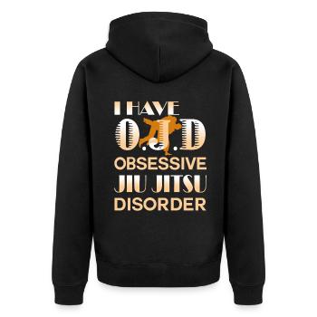 Obsessive Jiu Jitsu Disorder - Unisex Premium Organic Zip Hoodie - black - Back - Nico (187cm)