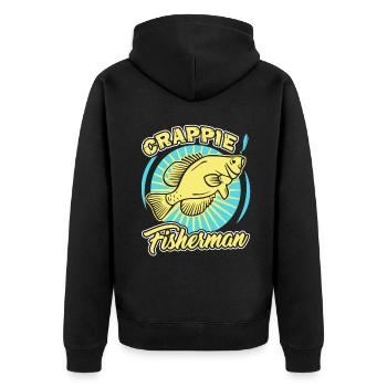 Fishing Crappie Fisherman - Unisex Premium Organic Zip Hoodie - black - Back - Nico (187cm)