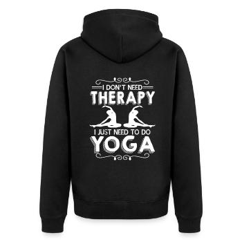 I Just Need To Go Yoga - Unisex Premium Organic Zip Hoodie - black - Back - Nico (187cm)