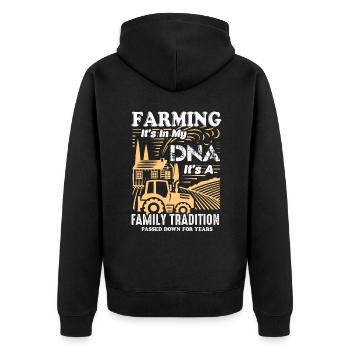 Farming It's In My DNA Cool Farmer - Unisex Premium Organic Zip Hoodie - black - Back - Nico (187cm)