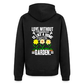 Gardening Home Without Garden - Unisex Premium Organic Zip Hoodie - black - Back - Nico (187cm)