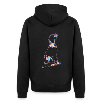 Great Dane Dog Colorful Geometric - Unisex Premium Organic Zip Hoodie - black - Back - Nico (187cm)