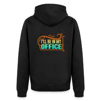 Gardening Gardener In Office - Unisex Premium Organic Zip Hoodie - black - Back - Nico (187cm)