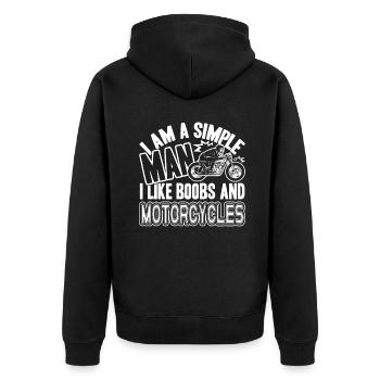 Motorcycle I Like Boobs And Motorcycles - Unisex Premium Organic Zip Hoodie - black - Back - Nico (187cm)