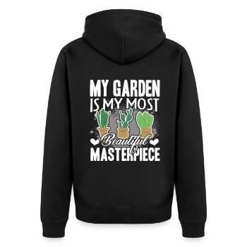 Gardening Garden Is My Beautiful Masterpiece - Unisex Premium Organic Zip Hoodie - black - Back - Nico (187cm)