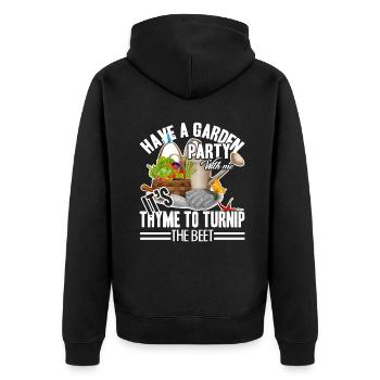 Gardening Party It's Thyme To Turnip The Beet - Unisex Premium Organic Zip Hoodie - black - Back - Nico (187cm)