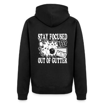 Bowling How To Play Bowling - Unisex Premium Organic Zip Hoodie - black - Back - Nico (187cm)
