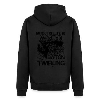 Baton Twirling Spent Time For Baton Twirling - Unisex Premium Organic Zip Hoodie - black - Back - Nico (187cm)