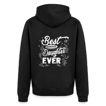 Best Smartass Daughter Ever - Unisex Premium Organic Zip Hoodie - black - Back - Nico (187cm)