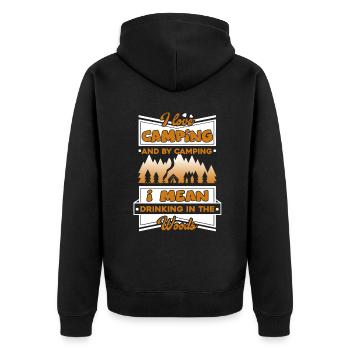 Camping I Love Camping - Unisex Premium Organic Zip Hoodie - black - Back - Nico (187cm)