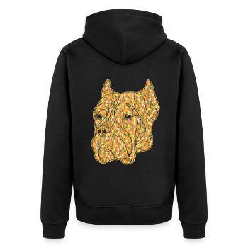 Cane Corso Geometric - Unisex Premium Organic Zip Hoodie - black - Back - Nico (187cm)