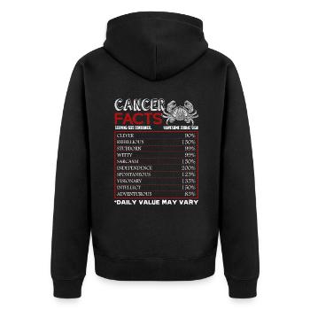 Cancer Facts Funny Horoscope - Unisex Premium Organic Zip Hoodie - black - Back - Nico (187cm)