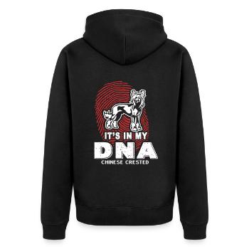 Chinese Crested Is In My DNA - Unisex Premium Organic Zip Hoodie - black - Back - Nico (187cm)