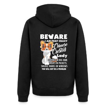 Chinese Crested Lady - Unisex Premium Organic Zip Hoodie - black - Back - Nico (187cm)