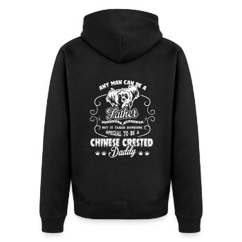 Chinese Crested Daddy - Unisex Premium Organic Zip Hoodie - black - Back - Nico (187cm)