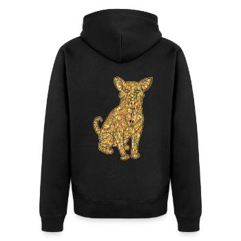 Chihuahua Geometric - Unisex Premium Organic Zip Hoodie - black - Back - Nico (187cm)