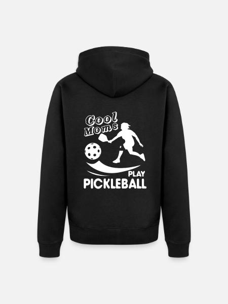 Cool Moms Play Pickleball - Unisex Premium Organic Zip Hoodie - black
