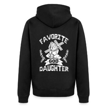 Favorite God Daughter - Unisex Premium Organic Zip Hoodie - black - Back - Nico (187cm)
