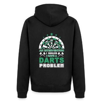 Darts I Have Darts Problem - Unisex Premium Organic Zip Hoodie - black - Back - Nico (187cm)
