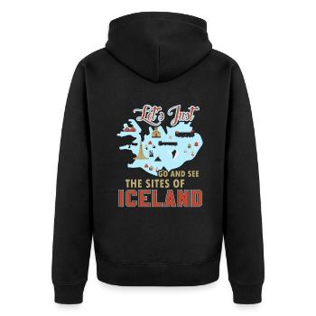 Let's Just Go And See The Sites Of Iceland - Unisex Premium Organic Zip Hoodie - black - Back - Nico (187cm)