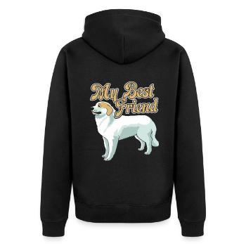 Great Pyrenees Is My Best Friend - Unisex Premium Organic Zip Hoodie - black - Back - Nico (187cm)
