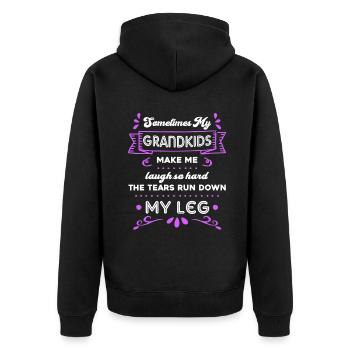 Grandma My Grandkids Make Me Laugh - Unisex Premium Organic Zip Hoodie - black - Back - Nico (187cm)