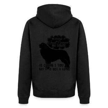 Without A Great Pyrenees - Unisex Premium Organic Zip Hoodie - black - Back - Nico (187cm)