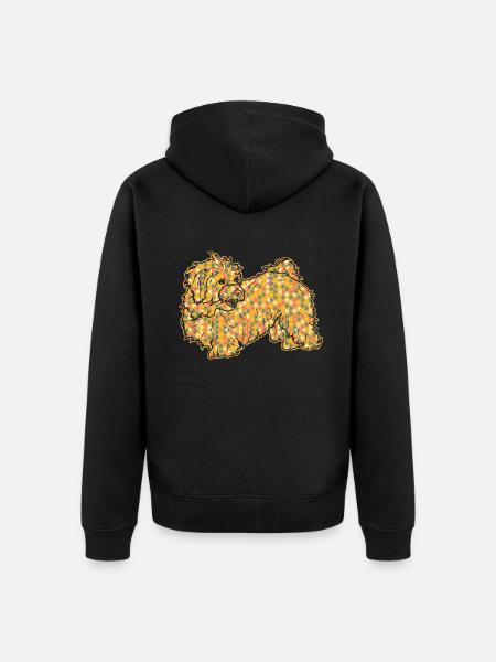 Havanese Dog Geometric - Unisex Premium Organic Zip Hoodie - black