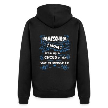 Homeschool Proud Homeschool Mom - Unisex Premium Organic Zip Hoodie - black - Back - Nico (187cm)