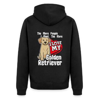 I Love My Golden Retriever - Unisex Premium Organic Zip Hoodie - black - Back - Nico (187cm)