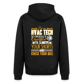 HVAC Tech I Am An HVAC Tech - Unisex Premium Organic Zip Hoodie - black - Back - Nico (187cm)