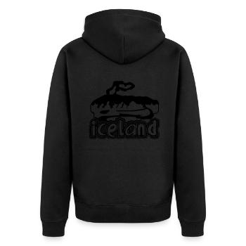 I Love Iceland - Unisex Premium Organic Zip Hoodie - black - Back - Nico (187cm)