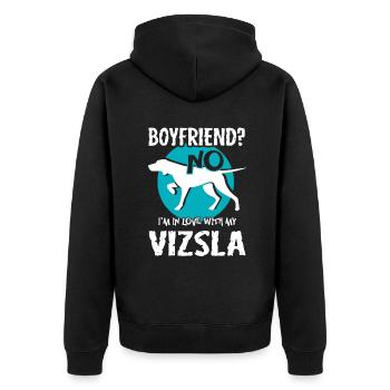 I am In Love With Vizsla - Unisex Premium Organic Zip Hoodie - black - Back - Nico (187cm)