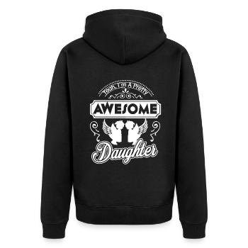 I Am A Pretty Awesome Daughter - Unisex Premium Organic Zip Hoodie - black - Back - Nico (187cm)