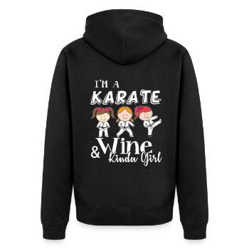And Wine Kinda Girl - Unisex Premium Organic Zip Hoodie - black - Back - Nico (187cm)