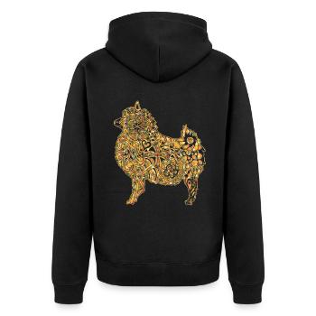 Keeshond Geometric - Unisex Premium Organic Zip Hoodie - black - Back - Nico (187cm)