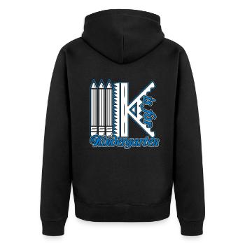 Kindergarten Teacher K is for Kindergarten - Unisex Premium Organic Zip Hoodie - black - Back - Nico (187cm)