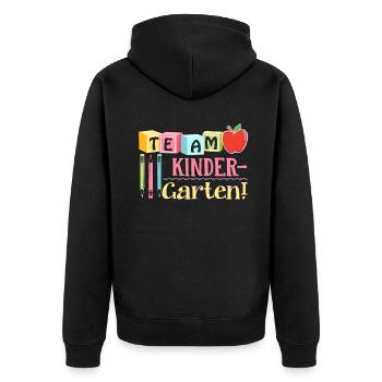 Kindergarten Teacher Team Kindergarten Teacher - Unisex Premium Organic Zip Hoodie - black - Back - Nico (187cm)