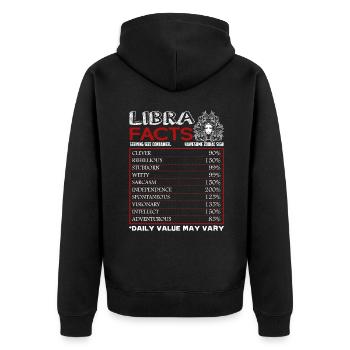 Libra Facts Shirts Sign Of Zodiac Horoscope - Unisex Premium Organic Zip Hoodie - black - Back - Nico (187cm)