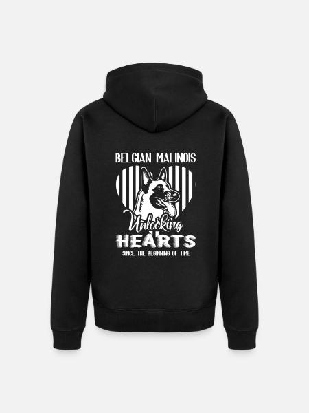 Love Belgian Malinois - Unisex Premium Organic Zip Hoodie - black