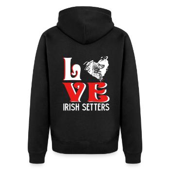 Love Irish Setter - Unisex Premium Organic Zip Hoodie - black - Back - Nico (187cm)
