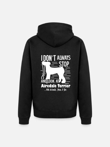 Look At Airedale Terrier - Unisex Premium Organic Zip Hoodie - black