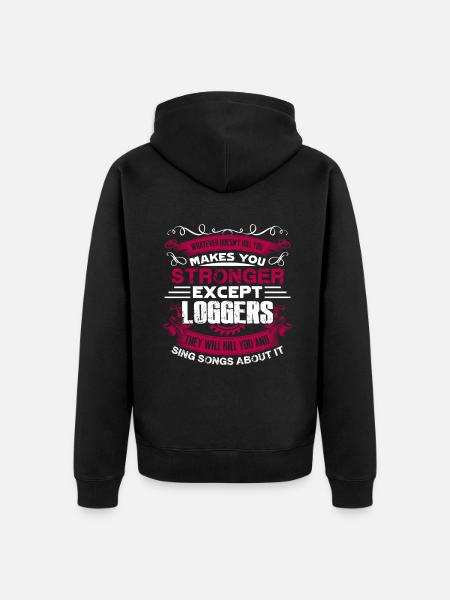 Logger Strong Logger - Unisex Premium Organic Zip Hoodie - black
