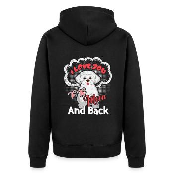 I Love My Maltese To The Moon And Back - Unisex Premium Organic Zip Hoodie - black - Back - Nico (187cm)