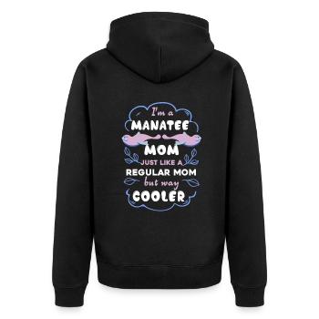 Cooler Manatee Mom - Unisex Premium Organic Zip Hoodie - black - Back - Nico (187cm)