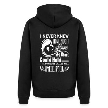Mimi Shirt Funny Mother's Day - Unisex Premium Organic Zip Hoodie - black - Back - Nico (187cm)